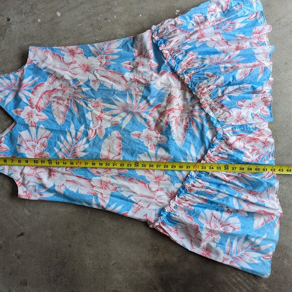 Vintage Hawaiian Dress Size Large Sleeveless Made In Hawaii All Over Print - Picture 9 of 11